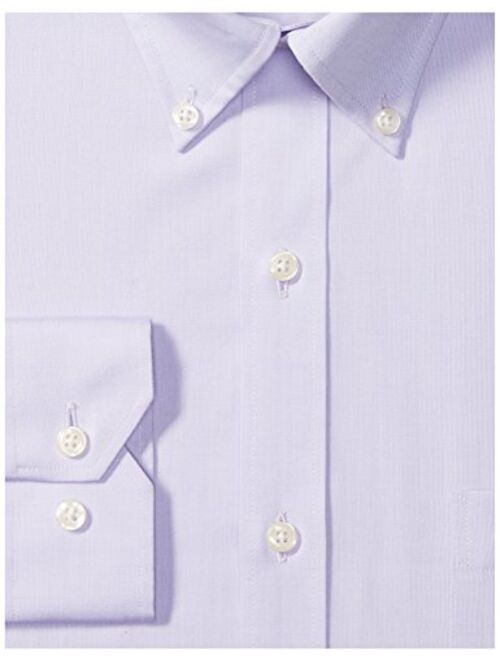 Buttoned Down Men's Tailored-fit Button-Collar Pinpoint Non-Iron Dress Shirt with Pocket