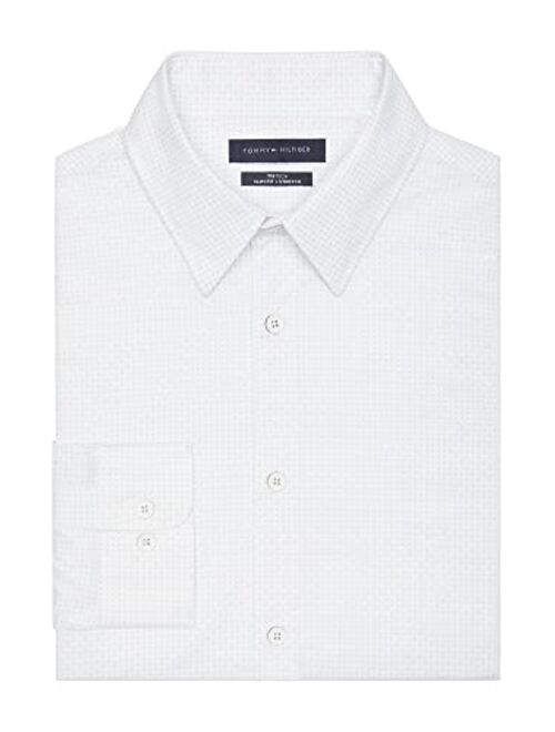 Tommy Hilfiger Men's Dress Shirt Athletic Fit Tech Non Iron No-Tuck Stretch