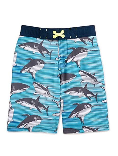 Wonder Nation Clothing Shark Stripe Blue Quick Dry Swim Trunk Shorts