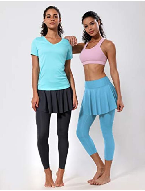 BUBBLELIME 19"/26" XXS-XL Women's UPF 50+ Adjustable Running Skirt with Leggings Pockets Active Golf Tennis Workout Skirt