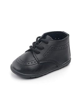 UBELLA Toddler Boys Girls Breathable Hollow Leather Lace Up Flats Oxfords Dress Shoes