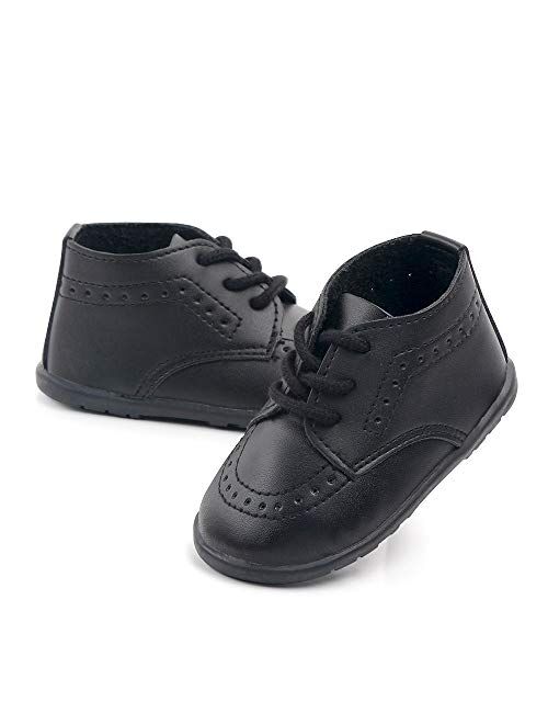 Greceen Infant Boys and Girls Oxford Shoes PU Leather Loafers Dress Shoes are Suitable for Crawling, Wedding Dress, Birthday Parties and Any Occasion