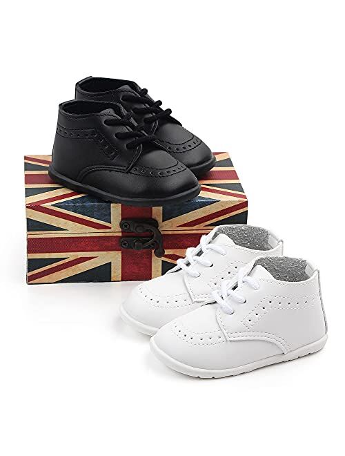 Greceen Infant Boys and Girls Oxford Shoes PU Leather Loafers Dress Shoes are Suitable for Crawling, Wedding Dress, Birthday Parties and Any Occasion