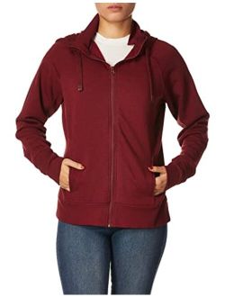 Women's Double Collar Full Zip Hooded Jacket