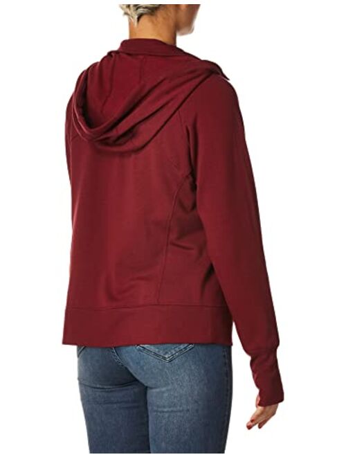 Danskin Women's Double Collar Full Zip Hooded Jacket