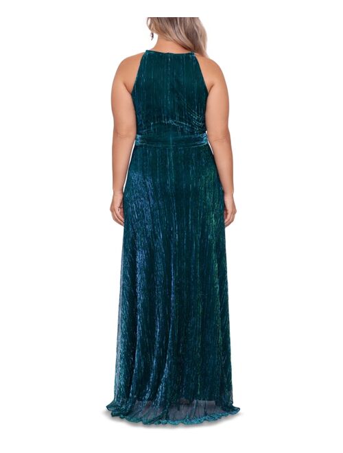 Betsy & Adam Plus Size Textured Gown