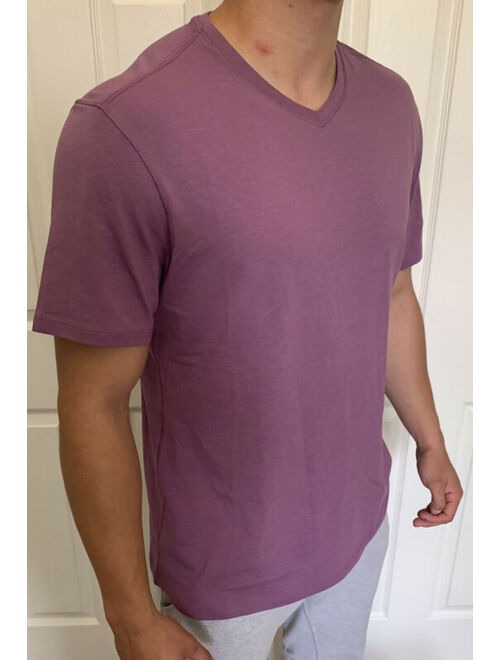 Lululemon Men Size S 5 Year Basic V Purple AMVE Tee Shirt Short Sleeve Metal