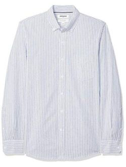 Men's Slim-fit Long Sleeve Stripe Oxford Shirt