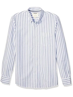 Men's Slim-fit Long Sleeve Stripe Oxford Shirt