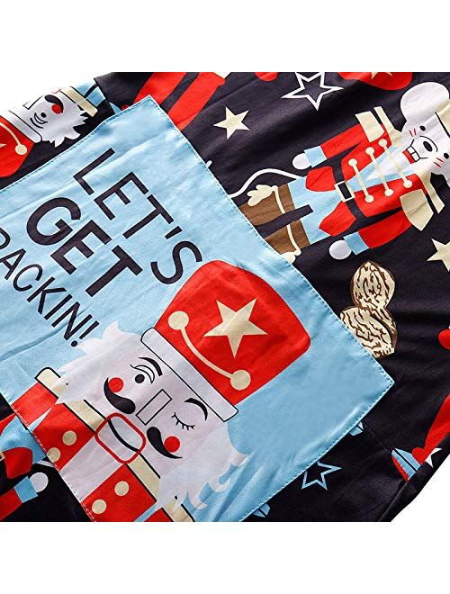 Onancehim Women's Family Ugly One Piece Christmas Pajamas, Adult Funny Print Onesie Sleepwear Jumpsuit Rompers