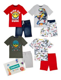 Boys’ T-Rex Kid- Pack Gift Box, 8-Piece Outfit Set, Sizes 4- 10