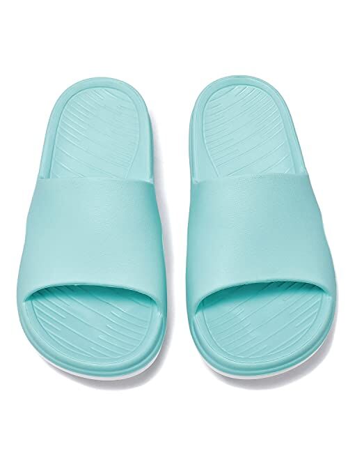 Ataiwee Women's Wide Width Slide Sandals - Beach Pool Sport Recovery Thick Cushioned Shoes.