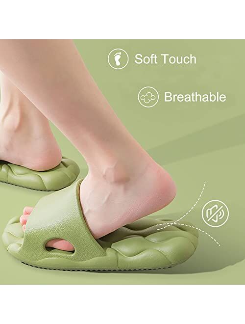 8years Womens Spa Slippers Pebble Massage Soft Slides Bath Shower Slippers Lightweight Quick Drying Bedroom Spa House Sandals for Women and Men