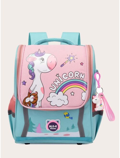 Shein Girls Cartoon Unicorn Graphic Backpack