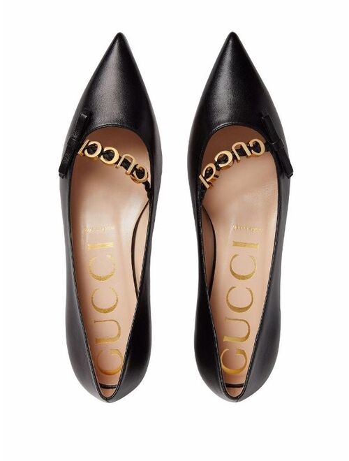Gucci logo-plaque ballerina shoes