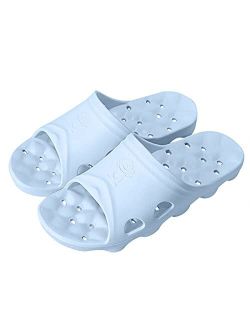 BAI HOU Shower Slipper,Slippers with Drainage Holes,Quick Drying Non-Slip Slippers, Bathroom Slippers Gym Slippers Soft Sole Open Toe House Slippers for Men and Women EVA