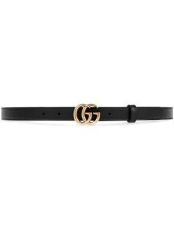Leather belt with double G buckle