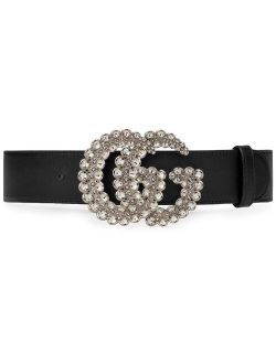 GG crystal leather belt