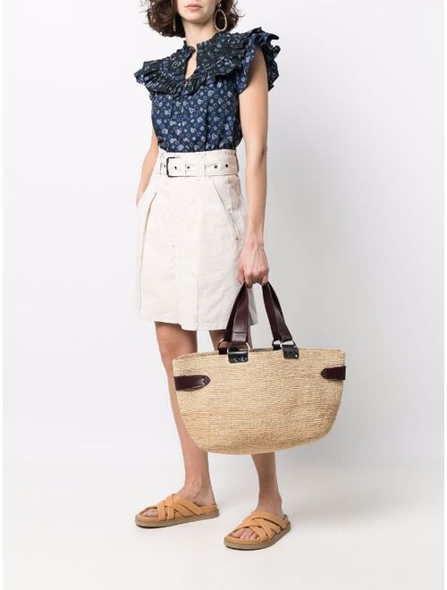 Ulla Johnson Solina geometric-print frilled blouse