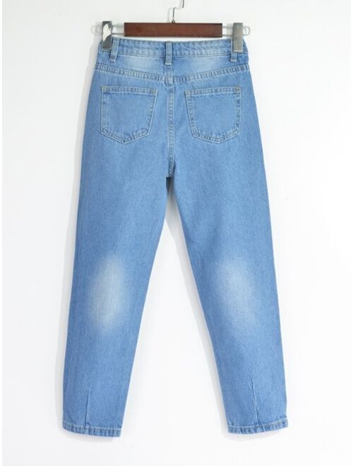 Shein Boys Ripped Washed Tapered Jeans
