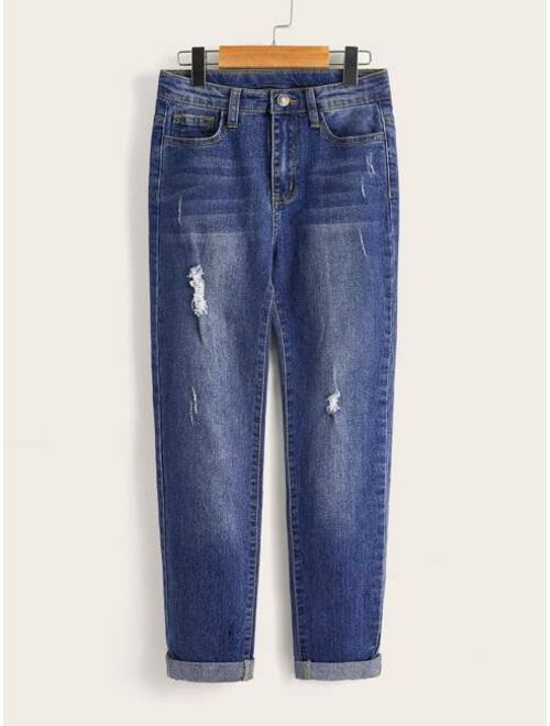 Shein Boys Ripped Pocket Jeans