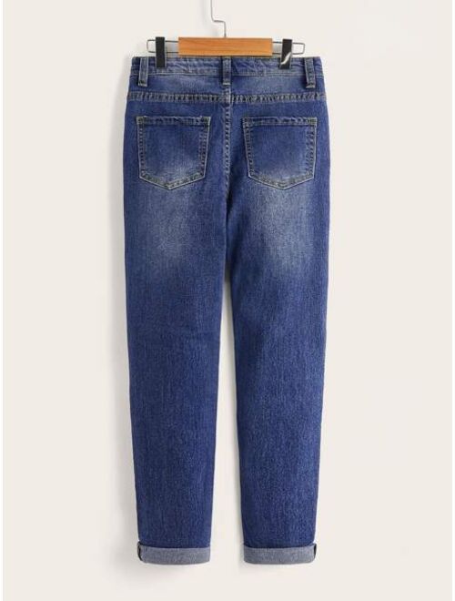 Shein Boys Ripped Pocket Jeans