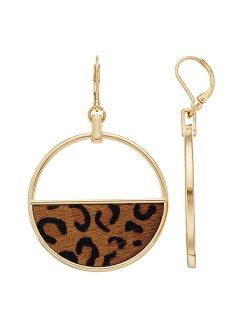 Cheetah Print Hoop Drop Earrings