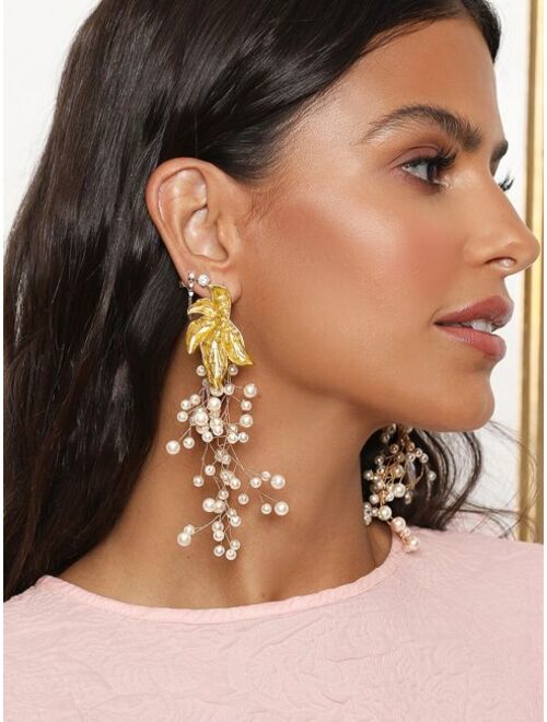 Shein Faux Pearl Decor Drop Earrings