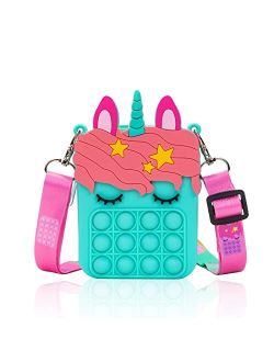 Civan Small Pop Purse, Pop Bag with Unicorn Pop Toy, Shoulder Bag Fidget Toys Pop Fidget Backpack