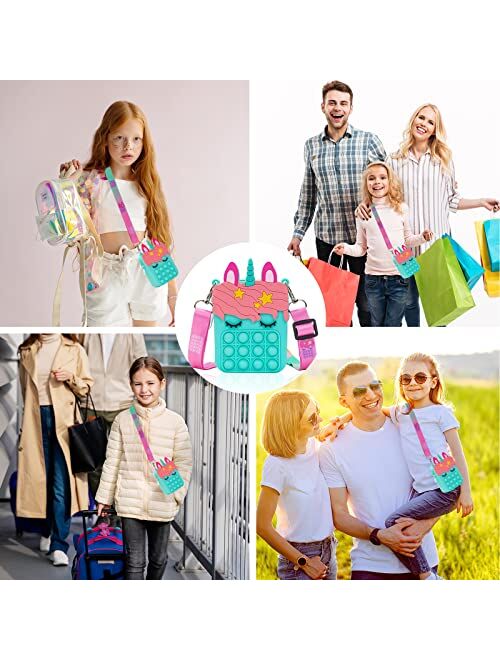 Civan Small Pop Purse, Pop Bag with Unicorn Pop Toy, Shoulder Bag Fidget Toys Pop Fidget Backpack