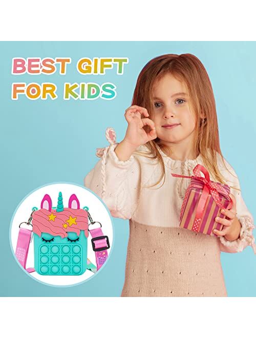 Civan Small Pop Purse, Pop Bag with Unicorn Pop Toy, Shoulder Bag Fidget Toys Pop Fidget Backpack