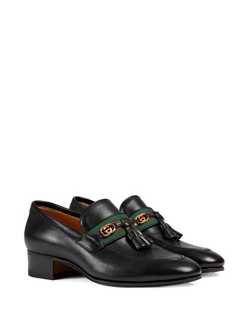 Gucci Web detailed GG motif loafers