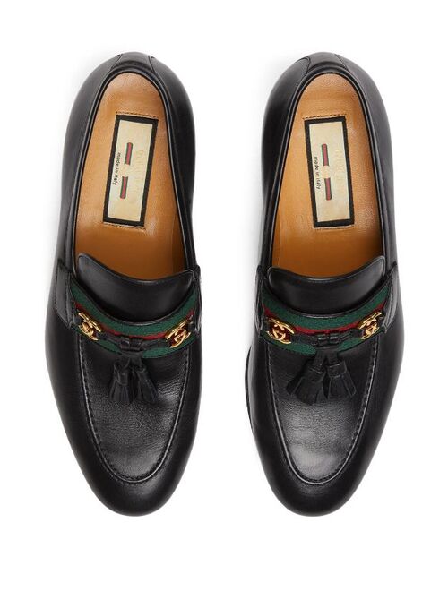 Gucci Web detailed GG motif loafers