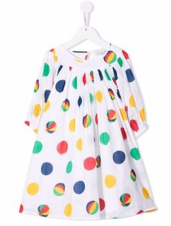 Kids balloon polka-dot print dress