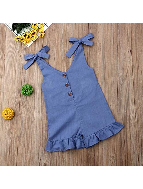 GOOCHEER Toddler Girl Outfit Sleeveless Romper One Piece Jumpsuit Bodysuit Playsuit Summer Clothes