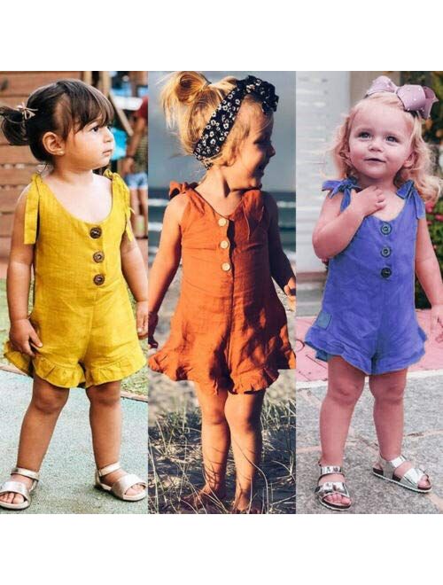 GOOCHEER Toddler Girl Outfit Sleeveless Romper One Piece Jumpsuit Bodysuit Playsuit Summer Clothes