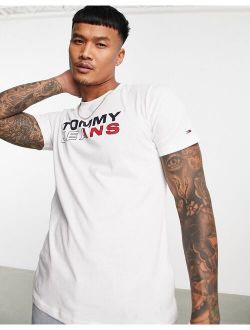 Tommy Jeans essential logo t-shirt in white