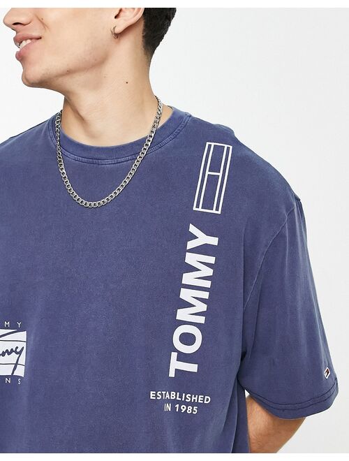 Tommy Hilfiger Tommy Jeans multi-mix logo oversized t-shirt in navy