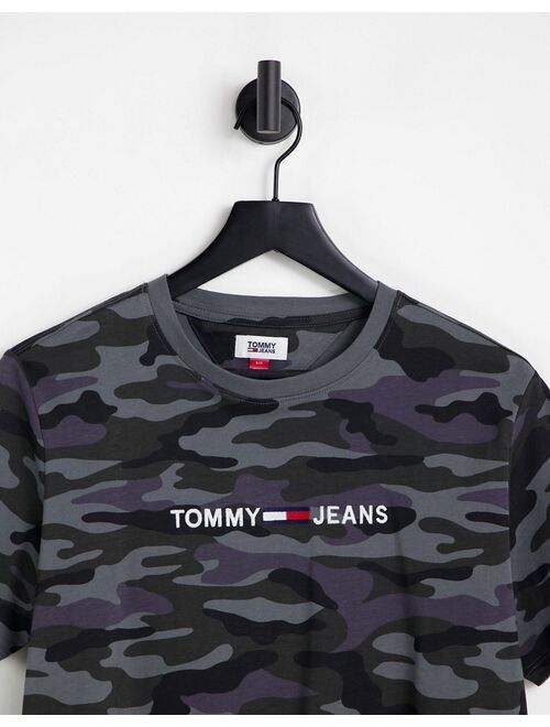 Tommy Hilfiger Tommy Jeans linear logo camo t-shirt in wash black - part of a set