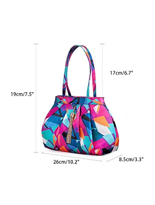 JURLEA Fashion Clutch Purse Silk Shoulder Tote Bags Colorful Crossbody Bags for Women Top-Handle Handbags