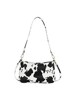 Sunwel Fashion Women's Cow Print Underarm Bag Small Shoulder Bag Crossbody Cluth Purse for Women with Long & Short Straps Lightweight