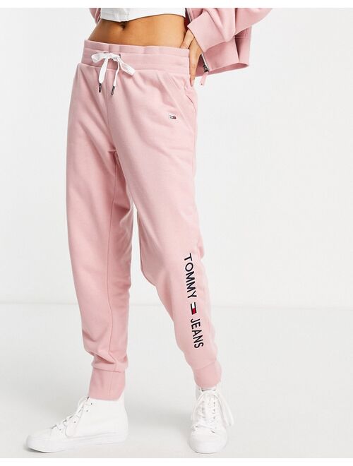 Tommy Hilfiger Tommy Jeans cuffed sweatpants in pale pink - part of a set