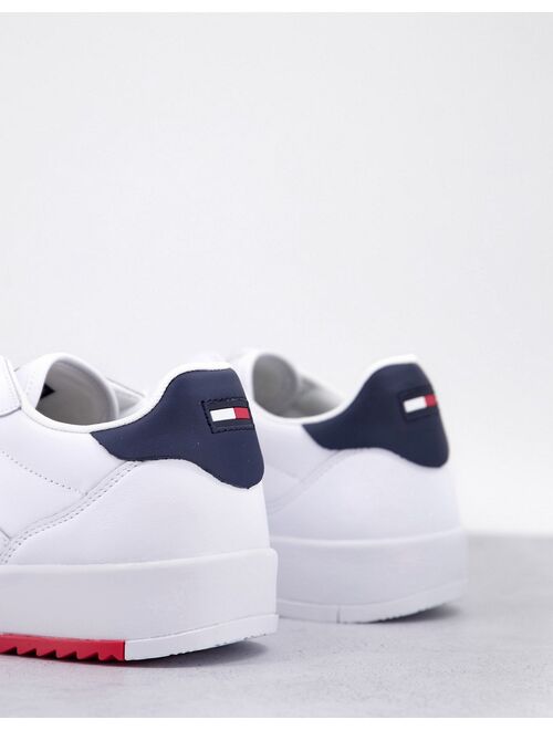 Tommy Hilfiger Tommy Jeans leather sneakers with small flag logo in white