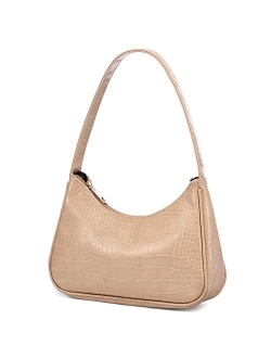 Shoulder Bag for Women, Small Purses Croc Pattern Clutch Purse Vegan Leather Little Purse Cute Mini Handbag