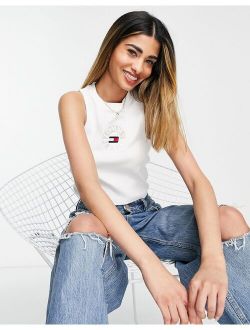 Tommy Jeans crop timeless circle tank in white