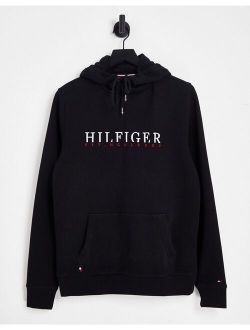 corp graphic hoodie in black