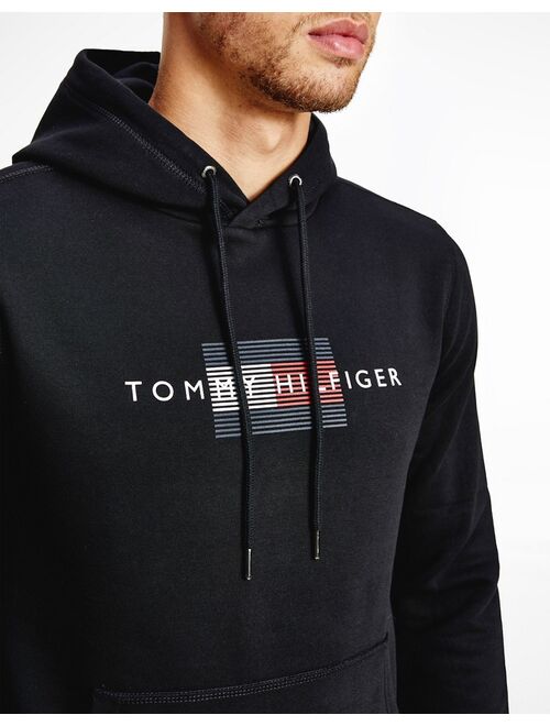 Tommy Hilfiger icon lines flag logo hoodie in black