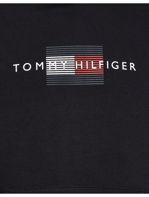 Tommy Hilfiger icon lines flag logo hoodie in black