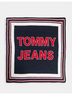 Tommy Jeans logo bandana scarf in black