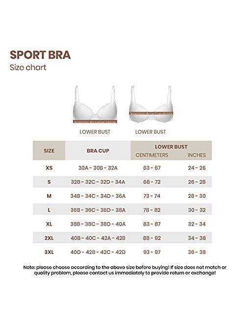 CORALIE Sport Bra for Women Wireless Back Posture Corrector Extra Support Comfort Compression Workout